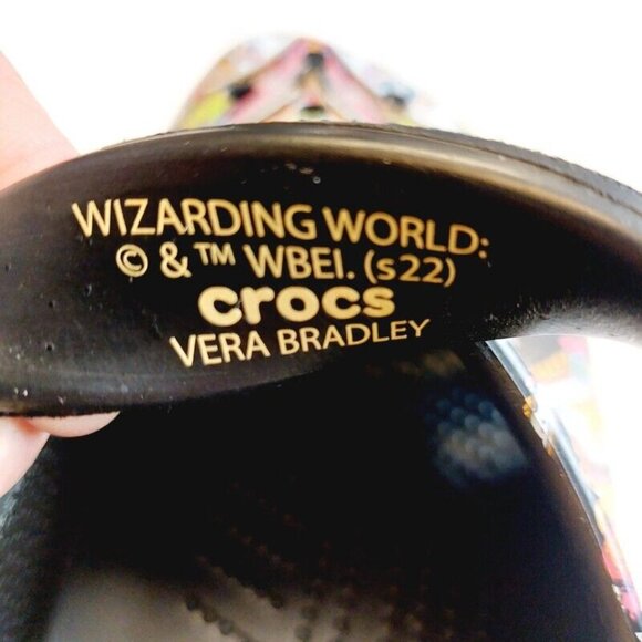 CROCS Classic Harry Potter Vera Bradley Clog Sandals Mens Size 13 Black Multi - Picture 5 of 11